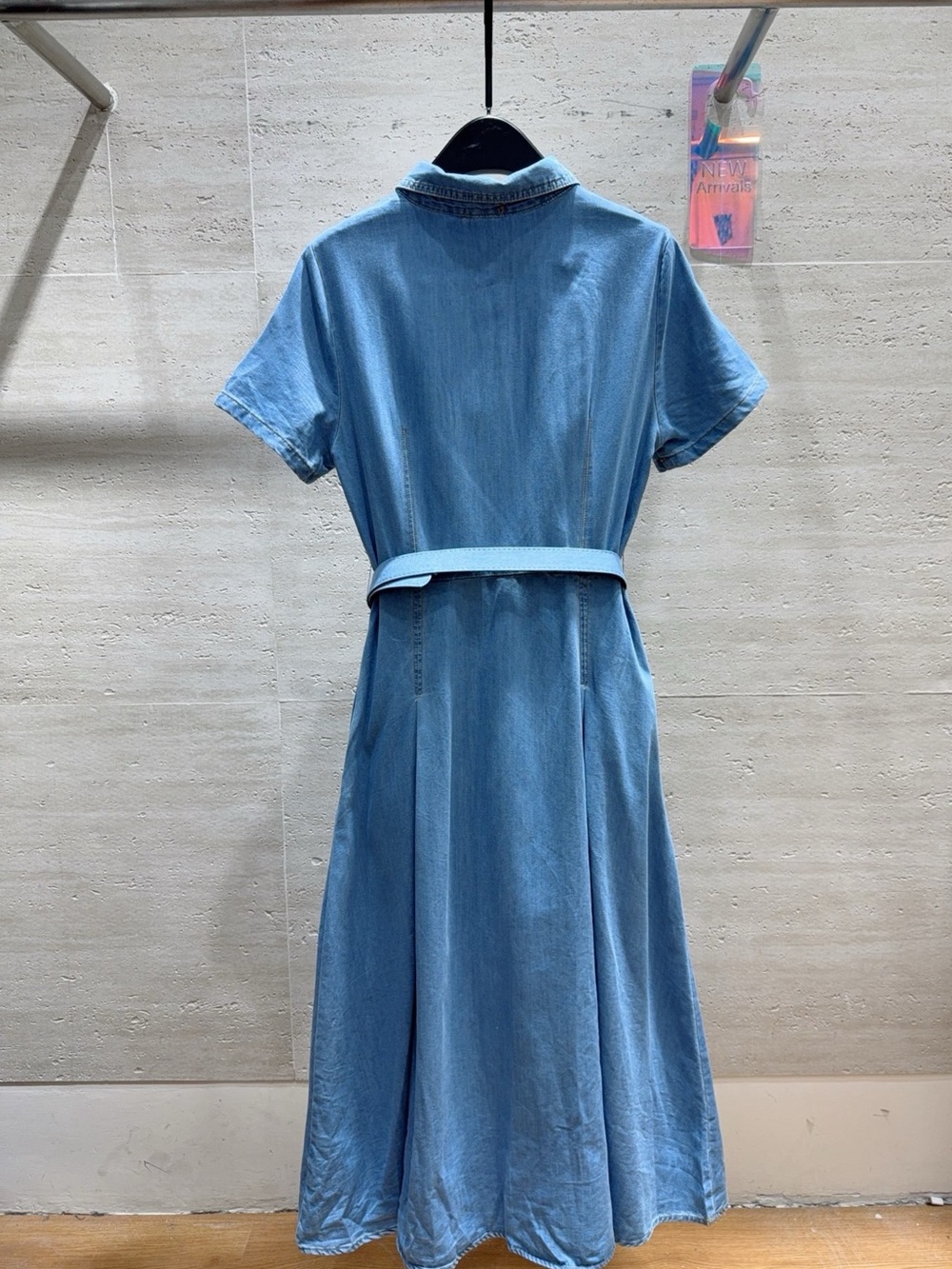 MIUMIU Light Blue Denim Shirt Dress with Belt - Picture 4 of 8